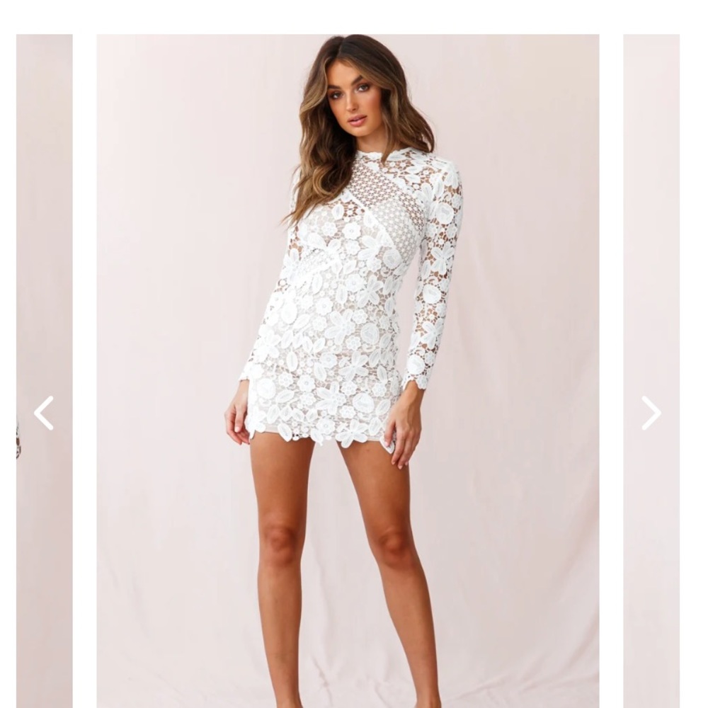 REINHART FLORAL ASYMMETRICAL MESH DRESS WHITE